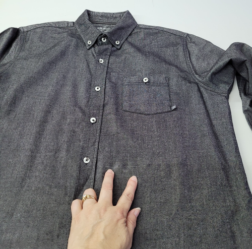 Free Fly Shirt Mens Large Sullivan Bamboo Stretch Button Up Charcoal Chambray - Picture 11 of 16