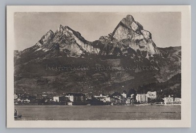 Fountain and the Myths Switzerland 1932 - Lake Lucerne - Old Photo 1930s