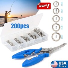 200Pcs Stainless Steel 5 Size Fishing lures Split Rings For Fish Snap Connector