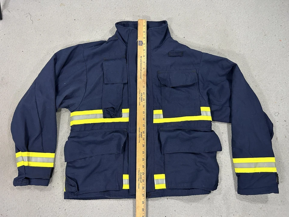 Chaqueta Fire-Dex Nomex IIIA EMS para Hombres 38 Azul Marino Reflectante 3M Scotchlite Hecha en EE. UU. Foto 3 de 4