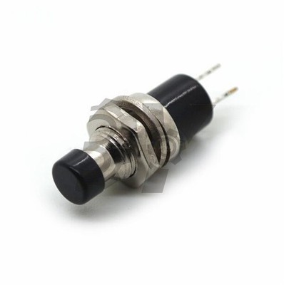 New 10pcs Lockless   ON/OFF Push button Black Mini Switch PBS-110 #zc