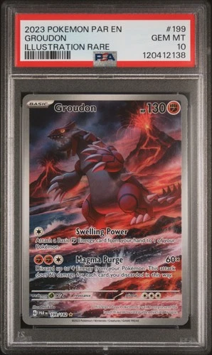 2023 POKEMON PAR EN-PARADOX RIFT ILLUSTRATION RARE #199 GROUDON PSA 10