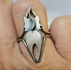 New ListingRARE vtg Beau Sterling Silver modernist Ring Sz 6.5" Kitty Cat Kitten- S352