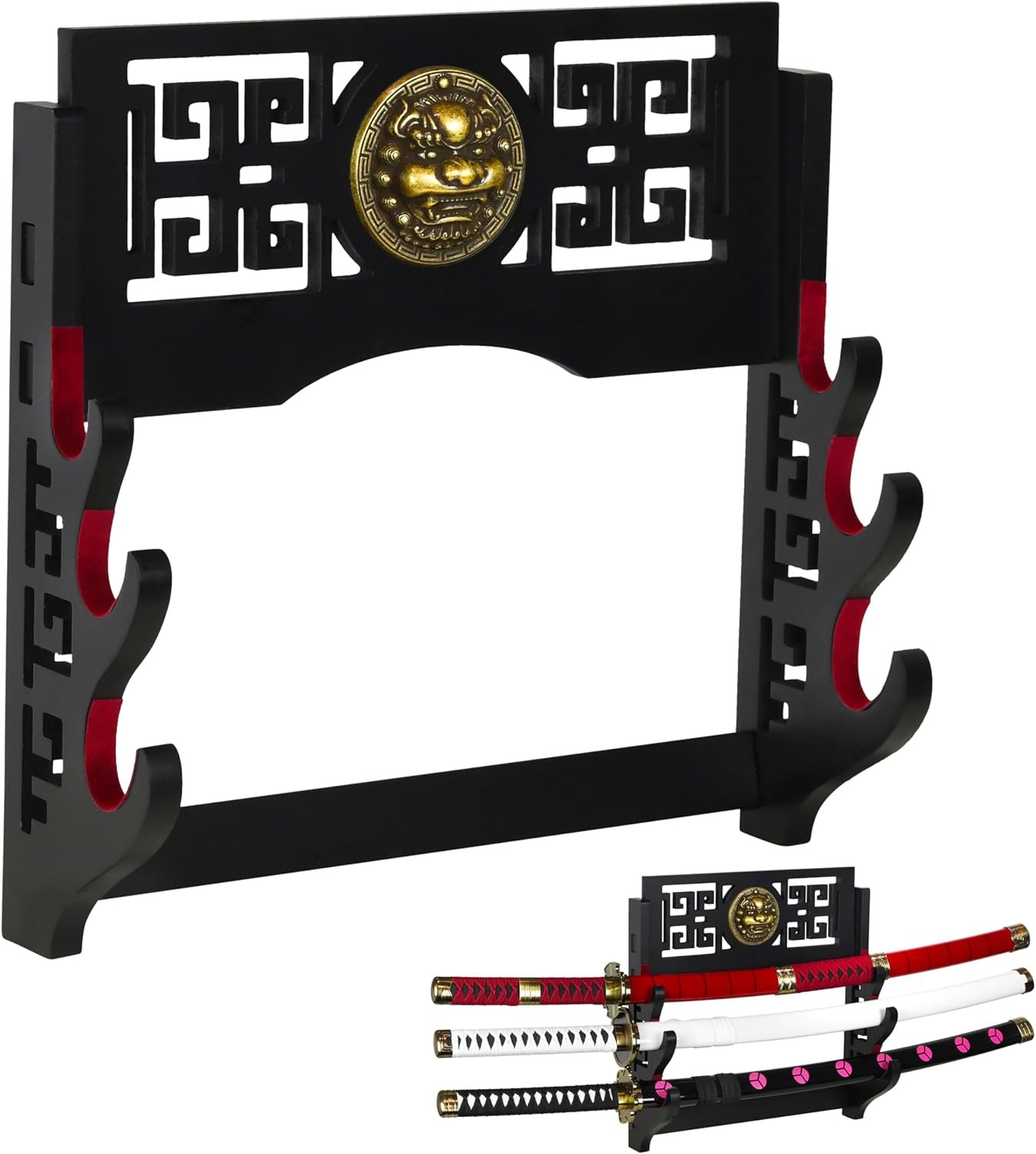 Logest Wall Mount Sword Holder - 4 Tier Options Available - Crafted Black 