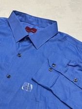 NWT Alfani Men's Dress Shirt 18 34-35 Fitted XXL Blue Easy Care Stretch Fabric