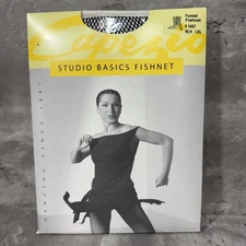 Capezio Studio Basics Fishnet Tights - Footed - #3407 - BLK - L / XL