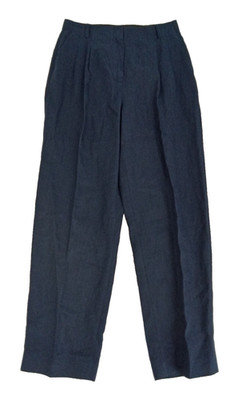 Jaeger Women's Trousers Size 10 Navy Dress Pants Tapered Pleated Pockets New