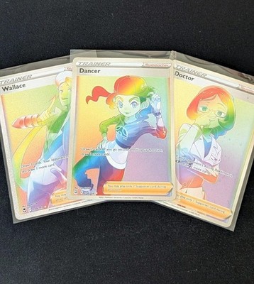 Pokemon Rainbow Trainer Lot Dancer 274 NM Wallace 208 NM Doctor 214 LP Full Art