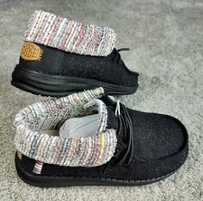 Hey Dude Wendy Youth Size 13 Girls TD13 Fold Baja Boot Kids Slip-On Shoes Black