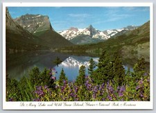 St. Mary Lake & Wild Goose Island Glacier National Park Vintage Postcard Montana