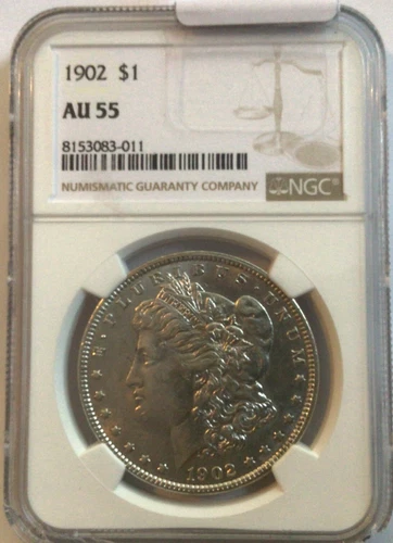 1902 Morgan Silver $1 Dollar, NGC AU 55 Beautiful Collectible Coin 🪙