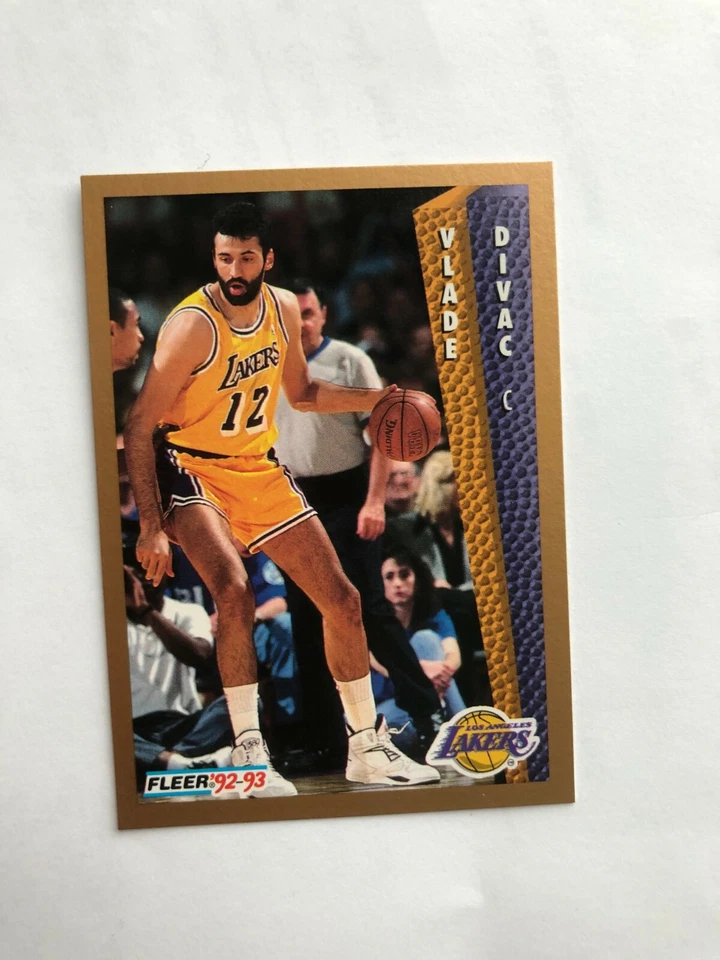 1992 VLADE DIVAC  Fleer  Basketball Card  # 107 Made in USA - Image 2 of 4