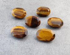  WHOLESALE NATURAL TIGER EYE FACETED OVAL SHAPE LOOSE GEMSTONE
