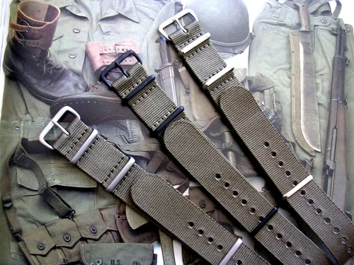 NATO G10 ® Khaki Green HD nylon Military Dive watchband RAF strap bond IW SUISSE