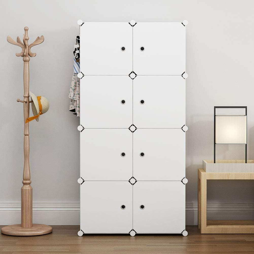 8 Cubes Closet Organizer Dresser Kids Teenagers Plastic Wardrobe