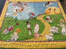 Vintage Baby Nursery Quilt Cow Jumped Over The Moon