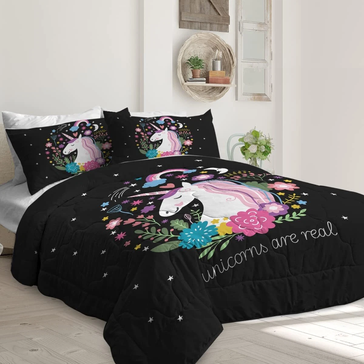Unicorn twin cheap bed comforter