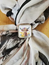 SLIDE Scarf Wild Rag Scarves Slide highland cow gift, bandana slide, western 