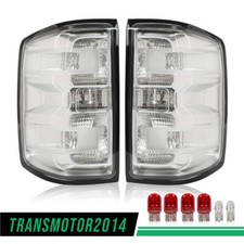 Clear Euro Rear Tail Light Fit For 2014-2019 Chevy Silverado Pickup W Bulbs