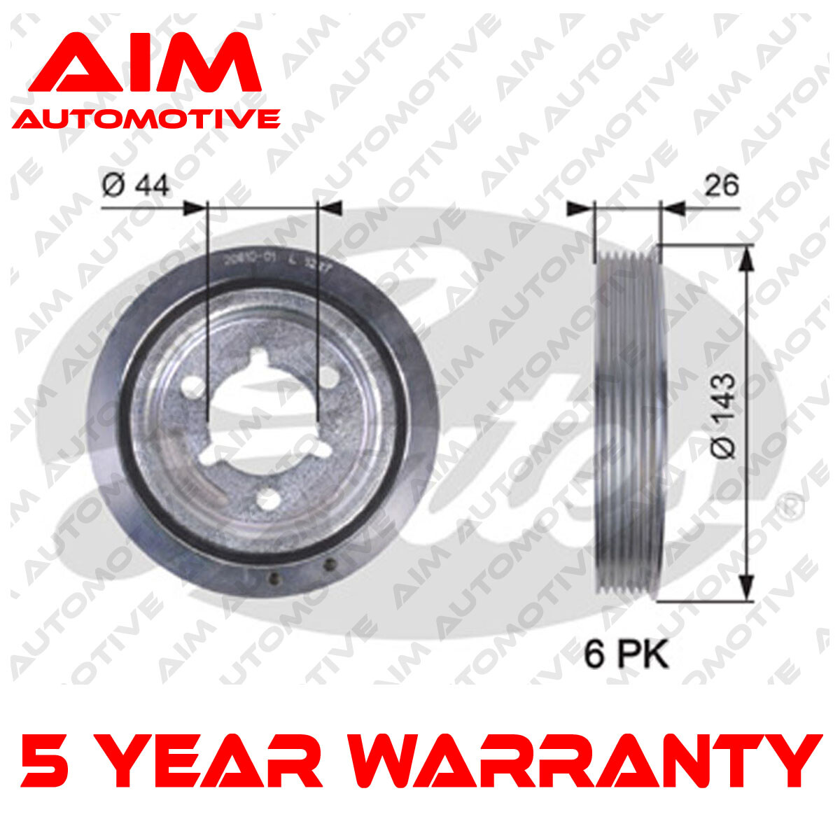 Crankshaft Pulley Aim Fits Peugeot 207 307 206 Citroen C3 Xsara Picasso C2 C4
