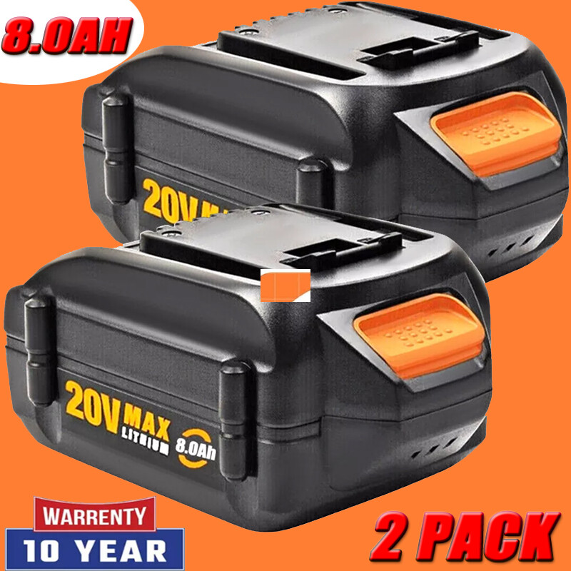 2 Packs For WORX WA3525 20V 20 Volt 8Ah Max Lithium-ion Battery WA3575 WA3525