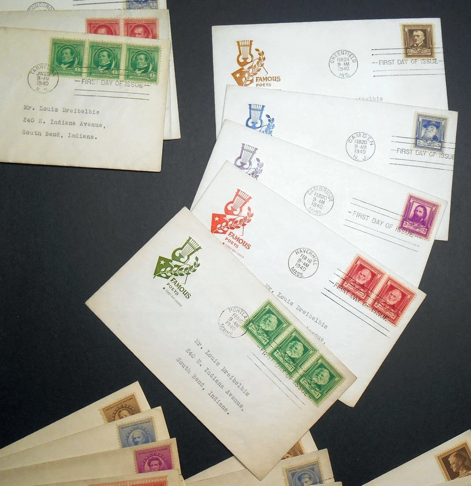 1940 Famous Americans Sc 859-893-5 House of Farnam cachets complete set of 35 - Image 3 of 4