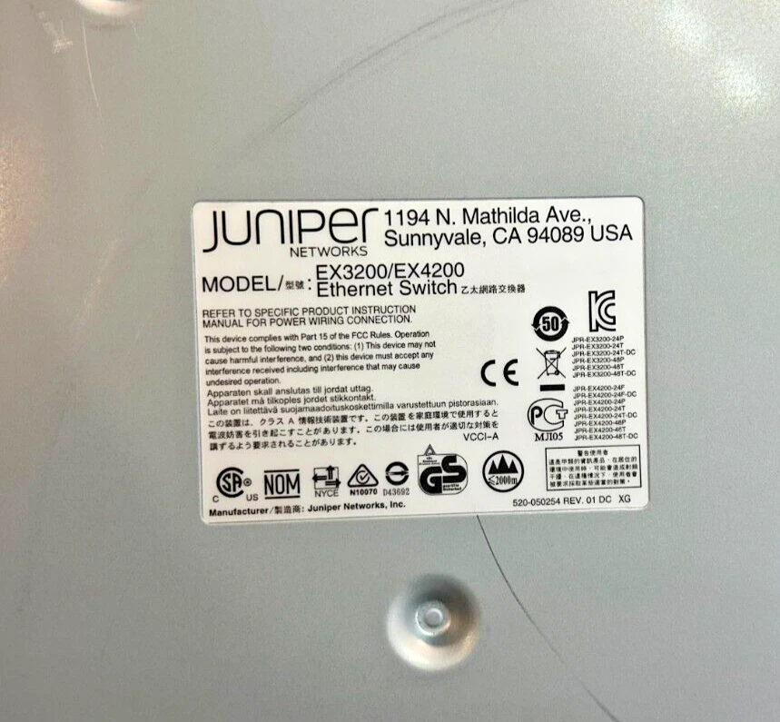 Juniper Networks EX4200-48T-DC 48 Port 8PoE Gigabit Ethernet Switch - Tested - Image 3 of 4