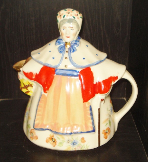 VINTAGE USA POTTERY TEAPOT BEAUTIFUL VICTORIAN LADY DESIGN NR eBay