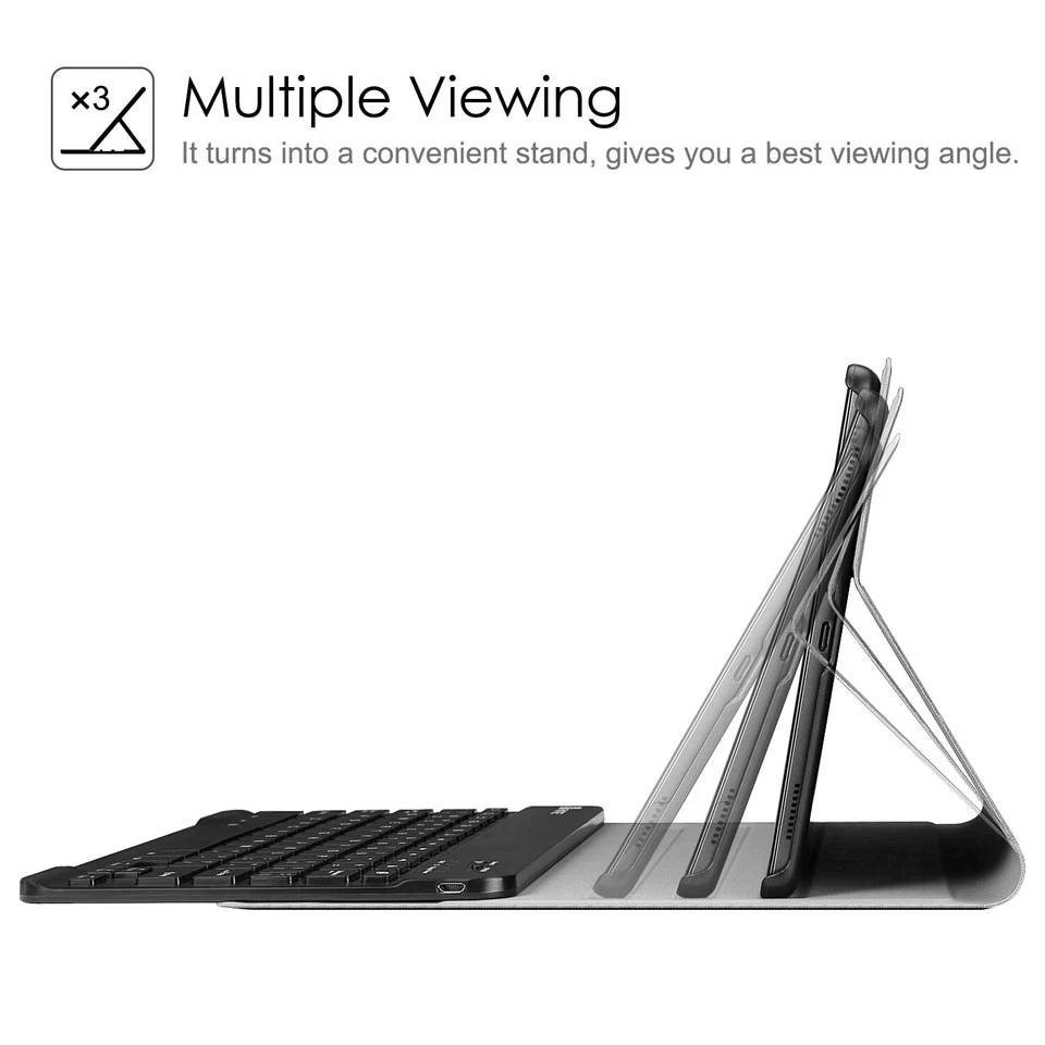 Keyboard case Slim Stand Cover Case for Samsung Galaxy Tab S Tablet +Keyboard - Image 3 of 4