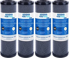 1 Micron 2.5" x 10" Whole House CTO Carbon Sediment Water Filter Cartridge 4PACK