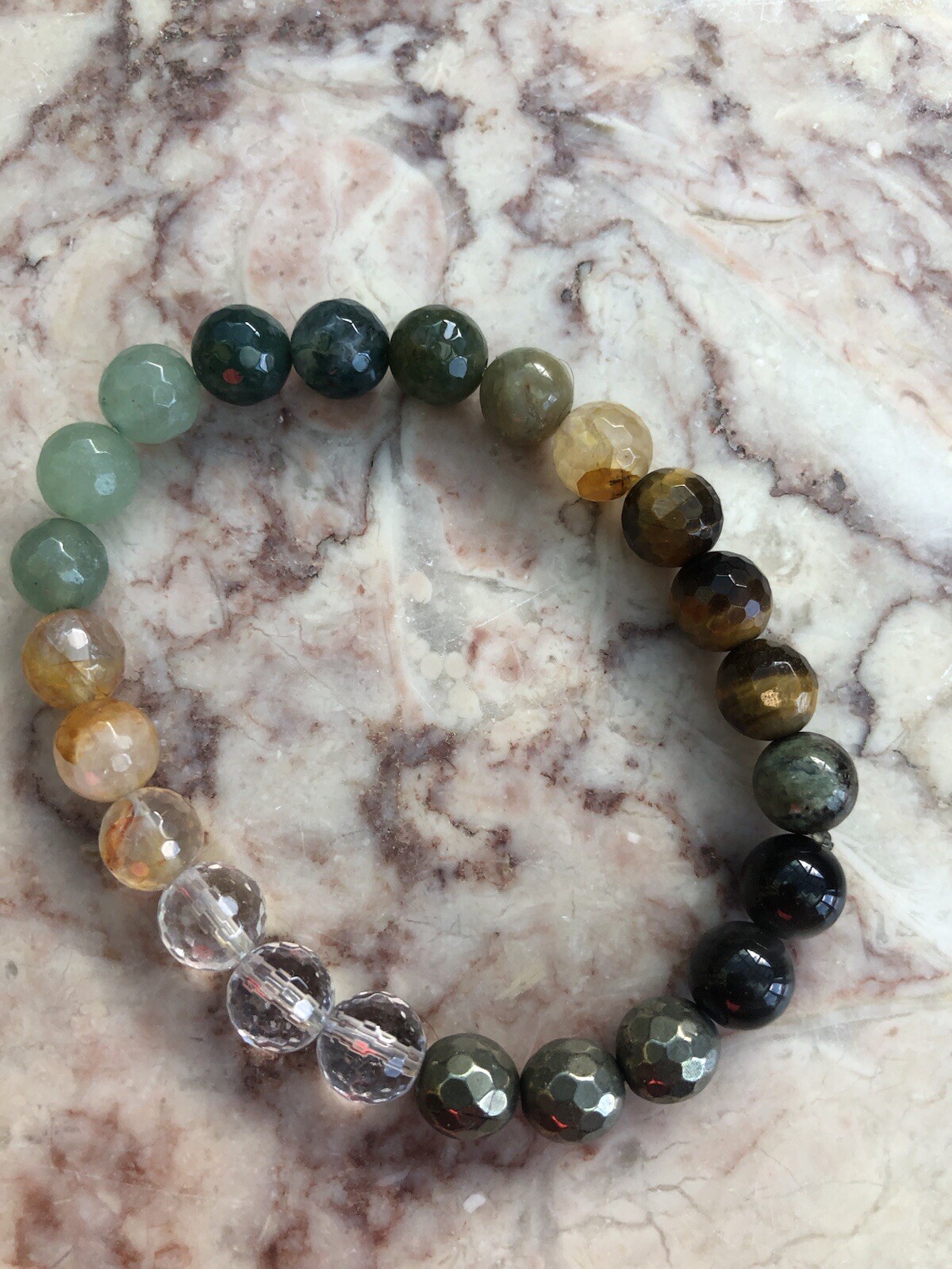 Multi-gemstone Stretch Bead Bracelet - image 1