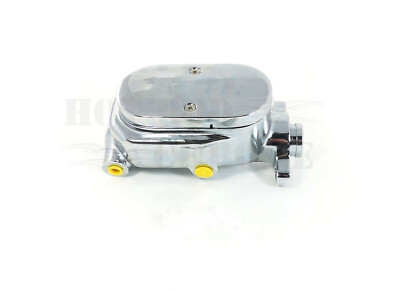Brake Master Cylinder 1 1/8  Bore 4 Ports 9/16  & 1/2  Smooth Top Chrome Alum