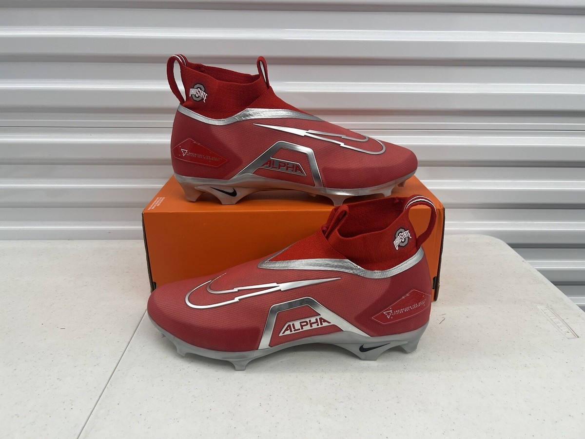 Size 15 Wide Nike Alpha Menace Elite 3 Red Football Cleats OHIO STATE PE New Size 15 WIDE Nike Ohio State Alpha Menace Pro 3 Mid Football  main image 4