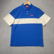 Redvanly Men’s Golf Polo Shirt Extra Large Performance White Blue Short Sleeve