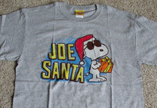 Snoopy Christmas T Shirt Peanuts Large Joe Cool Santa Gray