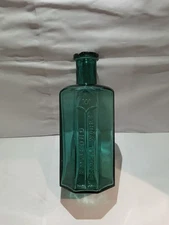 Rumford Chemical Works 1868 Patent Date Teal Color Rhode Island Bottle  6" Tall