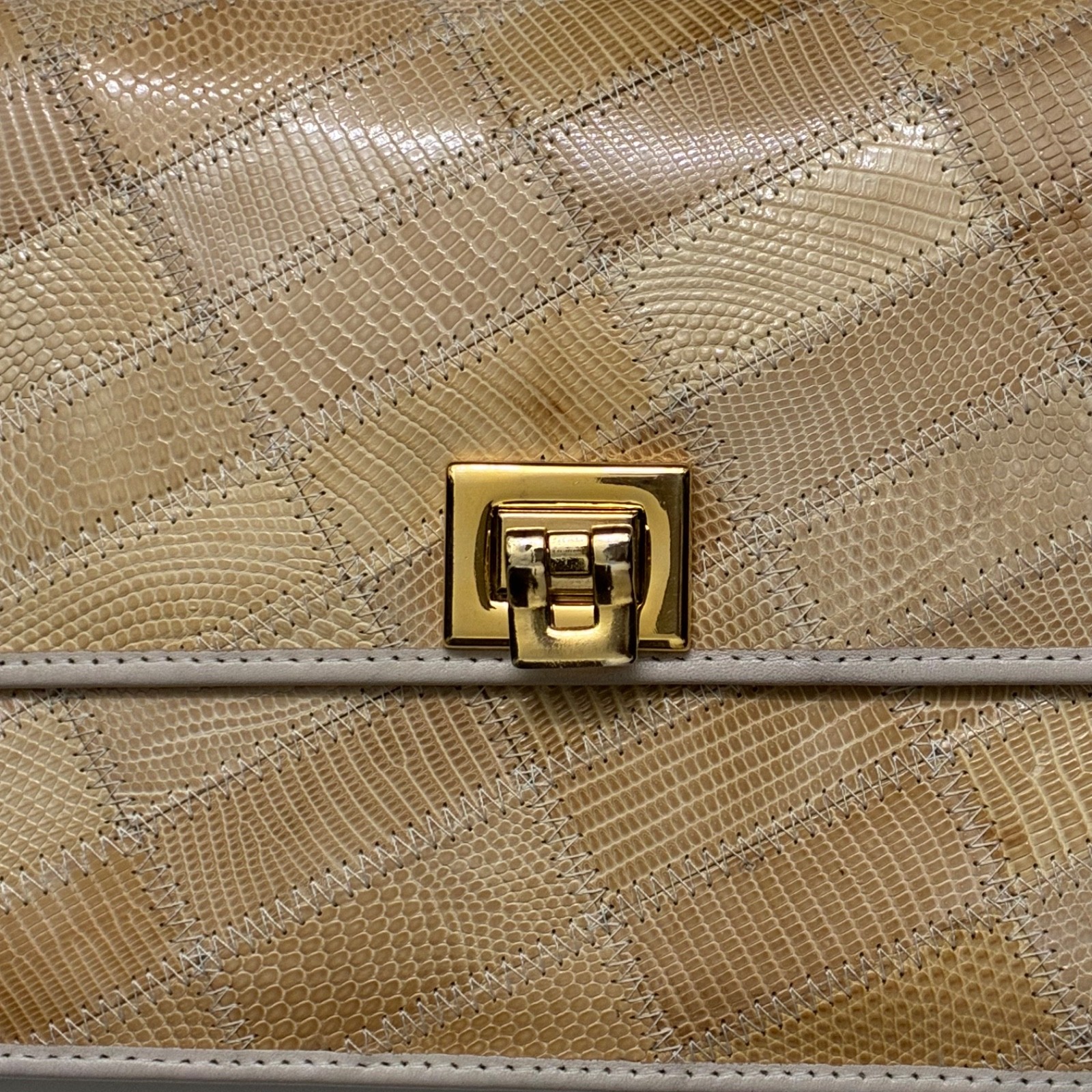 Vintage Lizard Patchwork Handbag - image 2