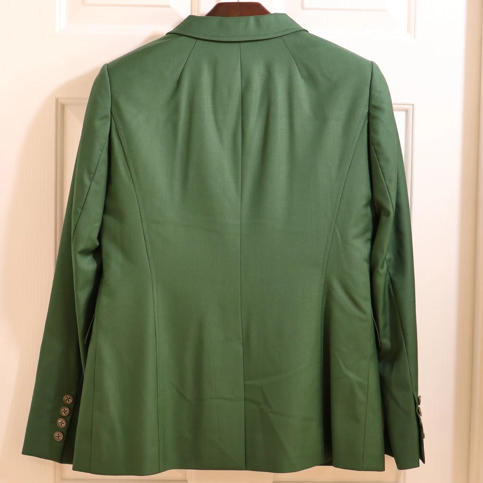 Marzoni Verde Blazer Chaqueta y Pantalón Acampanado Traje Conjunto Lana Algodón US 6/M Foto 4 de 4