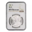 1886 Morgan Silver Dollar NGC MS-63