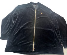 Nike Air Jordan Jacket Men Velour Full Zip Jumpman Track Bomber Black 3XL