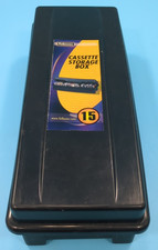 Fellowes Cassette Storage Box 15 Tape Holder Case Black Organizer Vintage