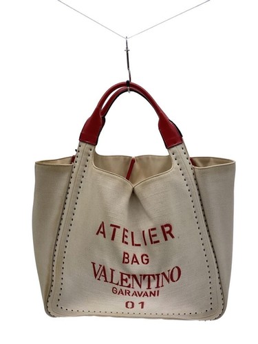 VALENTINO Tote bag canvas WHT Used