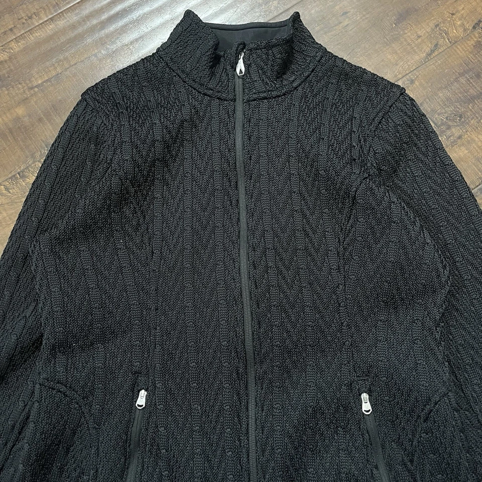 Spyder Women's L Black Major Cable Stryke Jacket Full Zip Up Windbreaker Fleece - Image 3 of 4