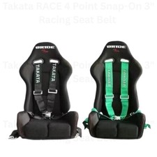 Takata Race 4 Point Snap-on 3 Racing Seat Belt Harness Camlock Black Colour Dhl