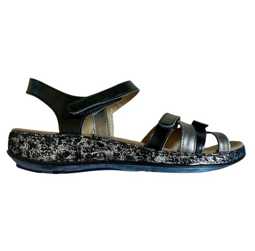 Romika Fidschi 74 Adjustable Metallic Leather Sandals Comfort Shoes EU 41 NEW - Picture 13 of 15