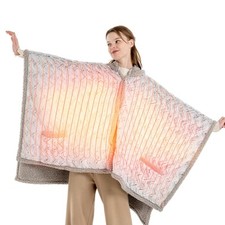Electric Wearable Heated Blanket, Heated Shawl with Pocket  Hood, Cozy Faux ...