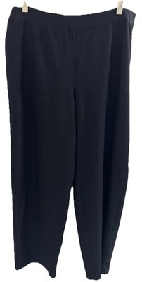 Eileen Fisher Black Knit Stretch Pull On Dress Pants 1X Closet Staple Travel