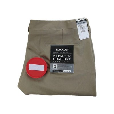 Haggard Premium Comfort Dress Pant 44x30 Pleats Cuffed Waist Expand New MSRP $80