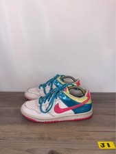 Nike Dunk Low GS White Pink Metallic Blue Youth Size 5Y Sneakers 309601-103