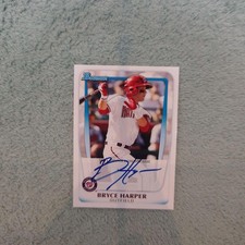 2011 Bowman Prospects Bryce Harper Rookie Auto BP1 Baseball Card NM/Mint. rookie card picture